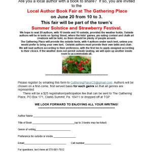 Local Author Book Fair Sign Up